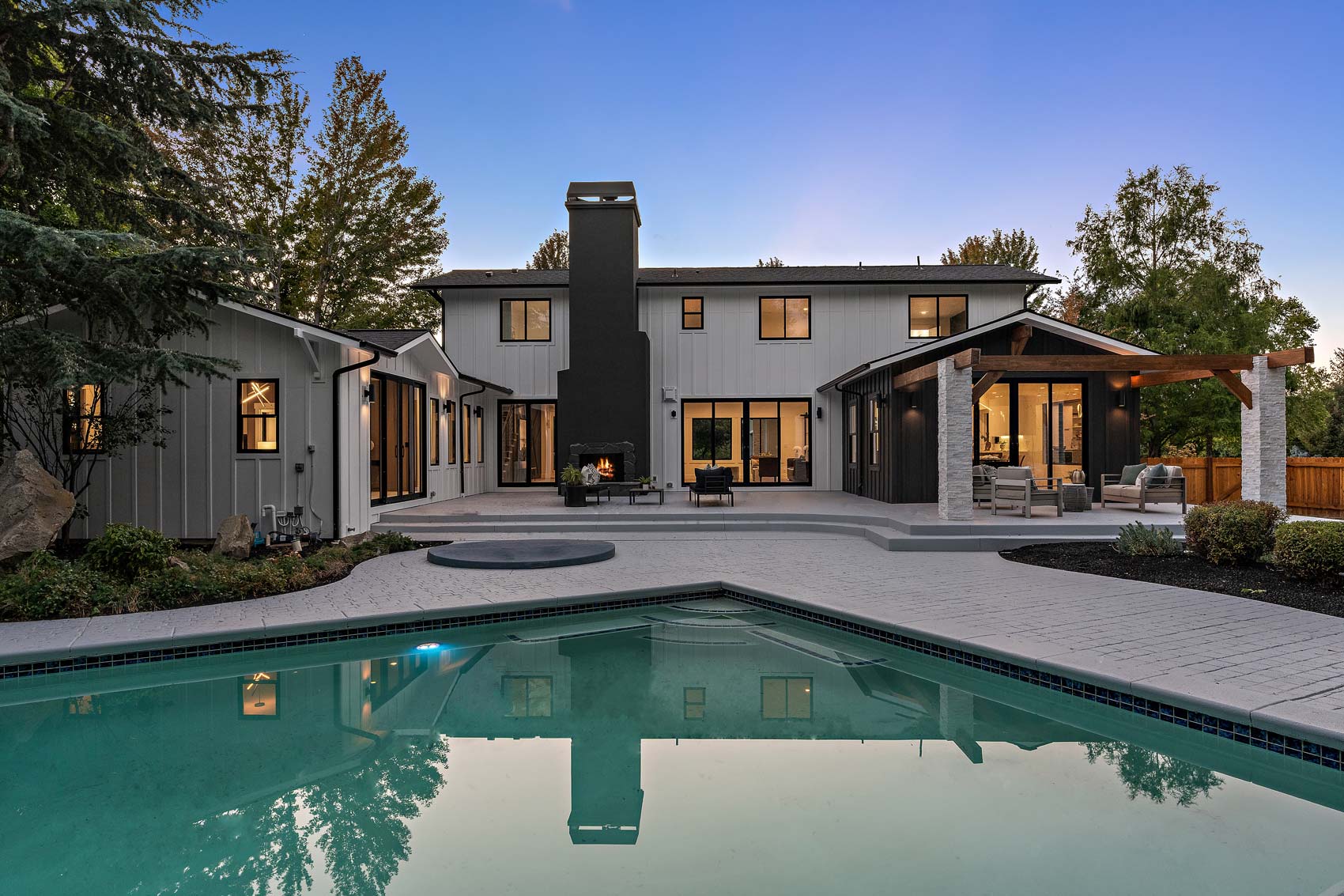 backyard with a custom pool